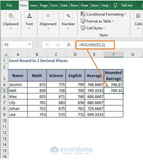 ROUND function - Excel Round to 2 Decimal Places