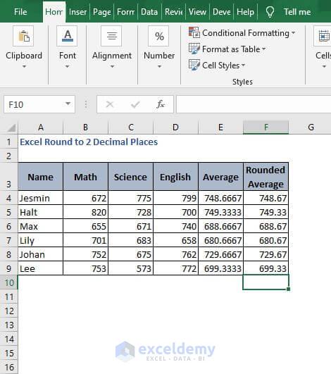 AutoFill-Excel Round to 2 Decimal Places