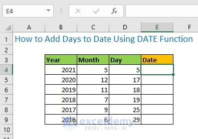 How to Add Days to Date Using DATE Function