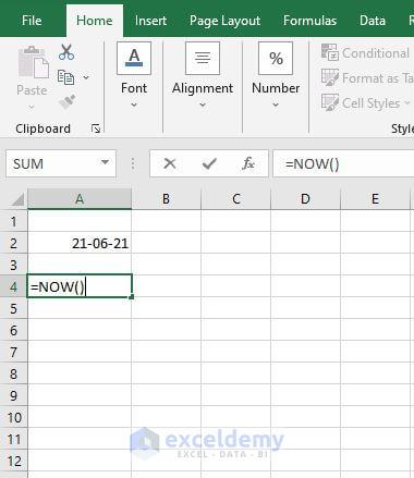 NOW - Excel formula to Calculate Age on a Specific Date