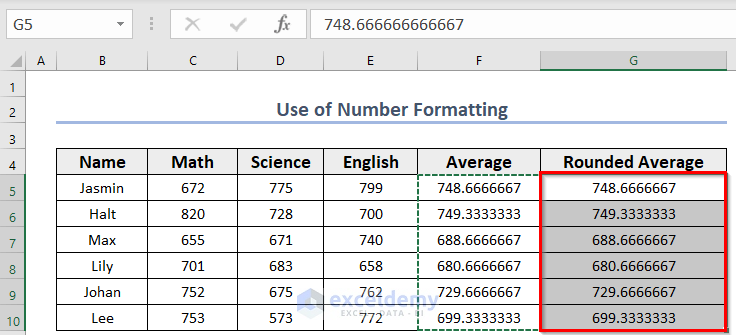 Round Numbers to 2 Decimal Places Using Excel Format Feature