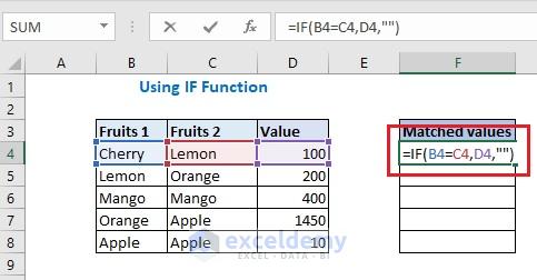 Enter the formula with IF function