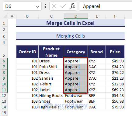 What is Merge Cells