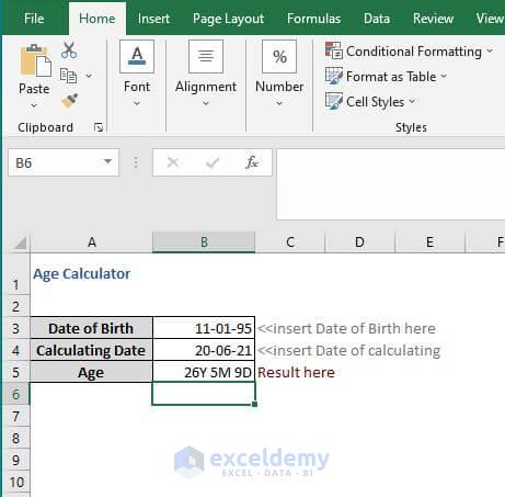 Calculate age - 18.Excel formula to Calculate Age on a Specific Date