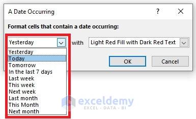 A Date Occurring box in Excel