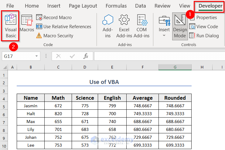 Use of Excel VBA to Round to 2 Decimal Places