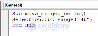 Move Merge Cells using Excel VBA