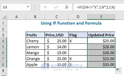 Copy down the formula up to E8