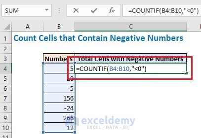 Enter the formula using Countif in cell C4 and press Enter