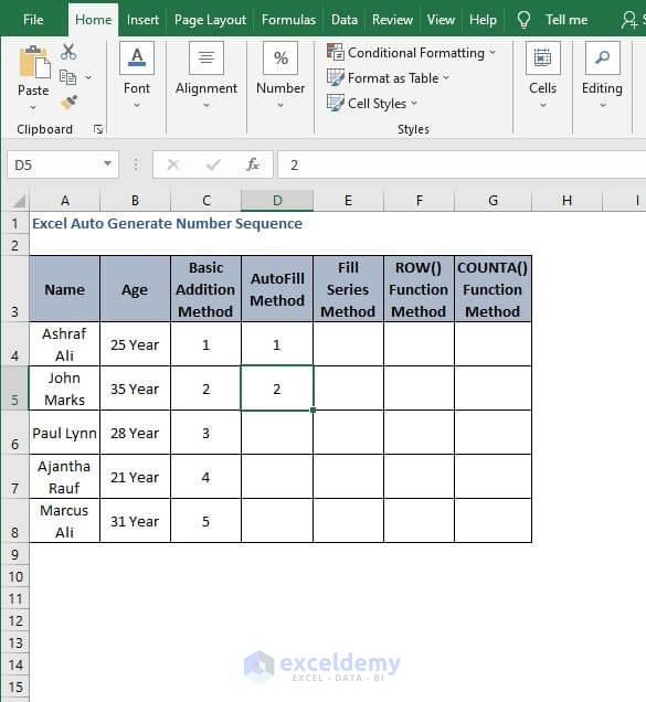 Pattern AutoFill- Excel Auto Generate Number Sequence