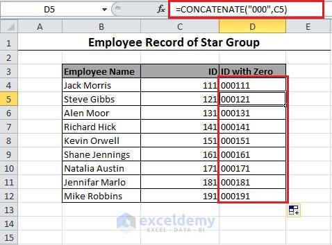 CONCATENATE Functions in Excel