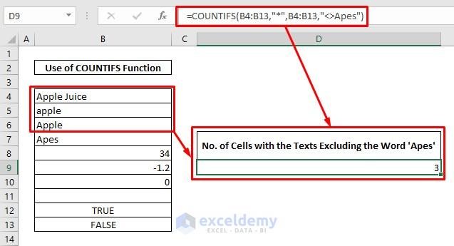 Excel Formula To Count Cells With Text Download Free Workbook 