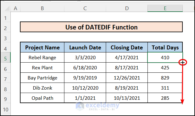 Using Fill Handle icon to copy and paste formula in Excel