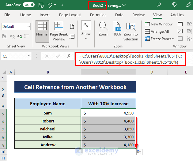 Excel Formula to Copy Cell Value from Another Workbook