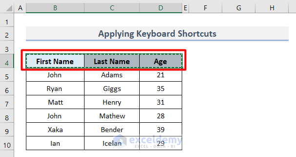 Apply Keyboard Shortcuts