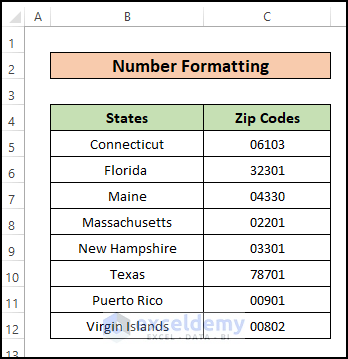 keep leading zeros with number formatting in Excel