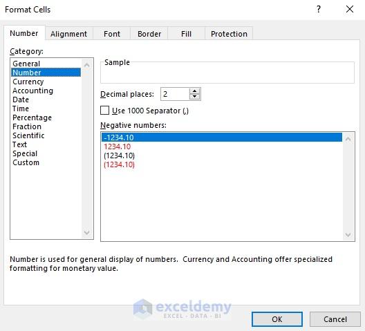 Format cells in Excel