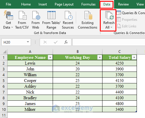 Use Power Query Feature to Automatically Update One Worksheet From Another Sheet