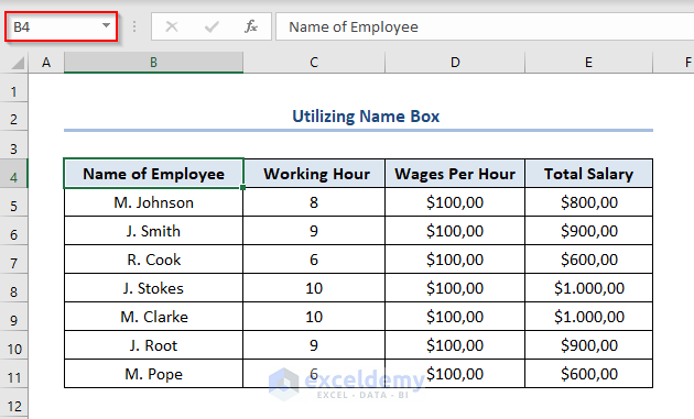 Select Multiple Cells Not Next to Each Other Utilizing Name Box