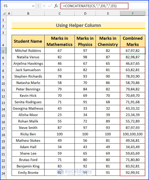 Using Helper Column to Use INDEX MATCH for Multiple Criteria Without Array