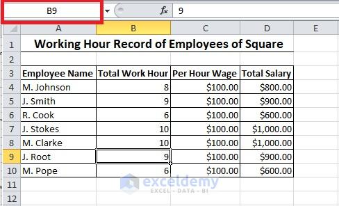 Select Multiple Cells by using Name Box in Excel