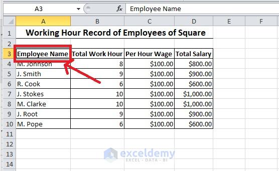 Select a Cell in Excel