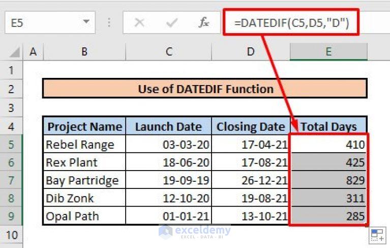 The Formula To Calculate The Difference Between Two Dates 015
