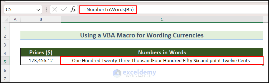 convert to currency using VBA