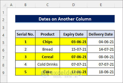 excel conditional formatting based on date in another column