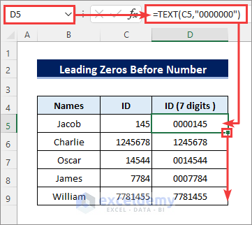 leading zeros with excel text function