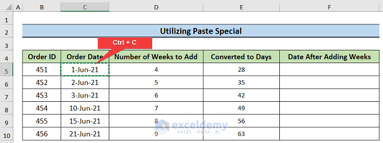 copying date to show how to add weeks to a date in excel