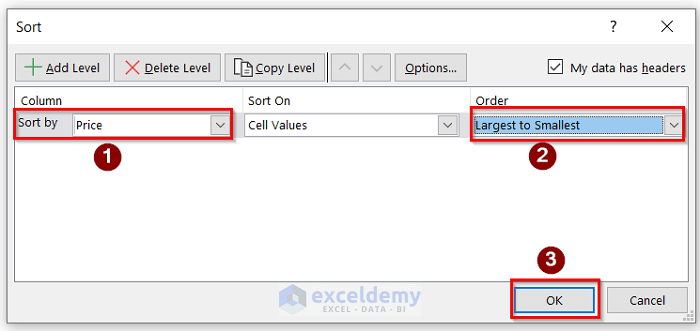 Using Sort Dialog Box to Move Rows in Excel Without Replacing