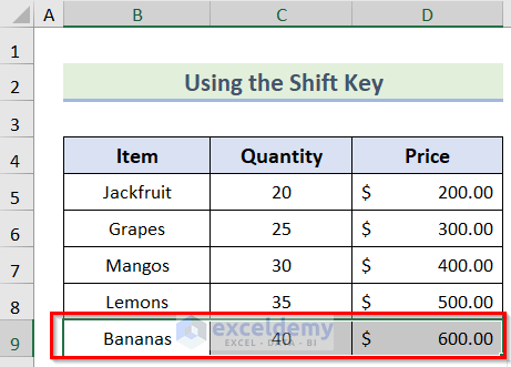 Selecting Row to Move Rows in Excel Without Replacing