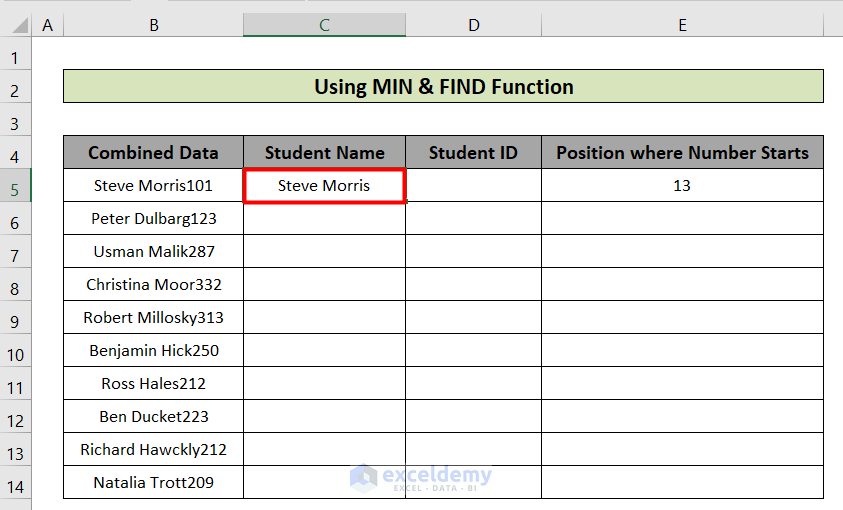 Use Excel Functions menu how to separate text and numbers in excel