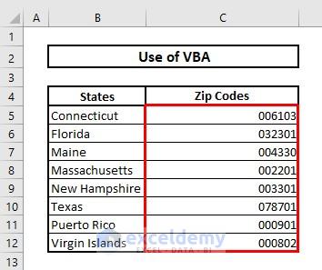 Keep leading zeros by using VBA