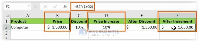 Increasing the Price by 10% (Cell Ref)