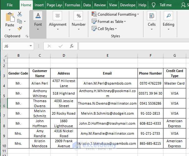 Excel File of article print selected celss
