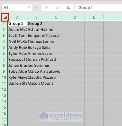 Use Column Width Command to Make All Cells Similar Size