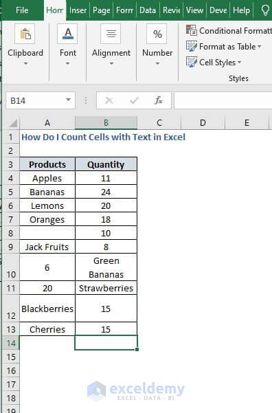 Excel sheet - How Do I Count Cells with Text in Excel