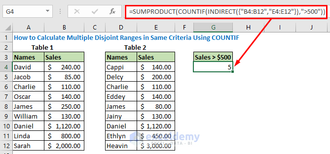 COUNTIF Multiple Ranges Same Criteria In Excel ExcelDemy