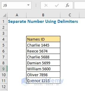 Separate Number Using Delimiters