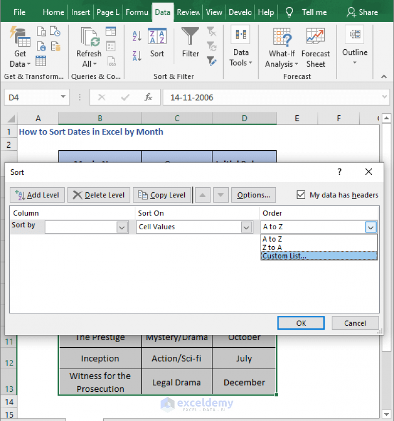 How To Sort Dates In Excel By Month ExcelDemy