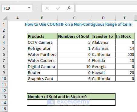 How to Use COUNTIF on a Non-Contiguous Range of Cells