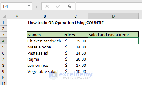  How to do OR Operation Using COUNTIF