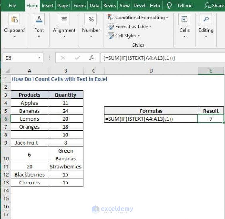How Do I Count Cells With Text In Excel 5 Methods ExcelDemy