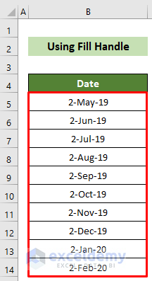 Created Automatic Rolling Months in Excel