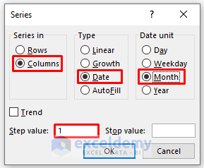 Choose Proper Options to Add 1 Month to Date in Excel