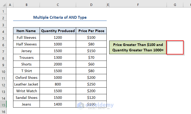 Multiple Criteria of AND Type