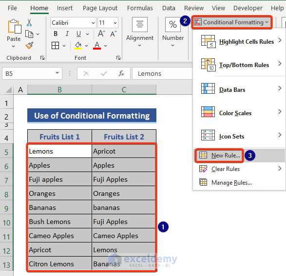 Compare Two Cells with Text with sensitivity with Conditional formatting