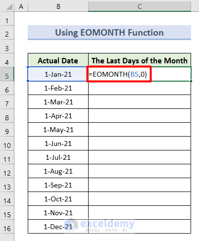 Increment Month by 1 with EOMONTH Function
